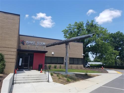 Solar Array in front of Wake STEM Early College High
